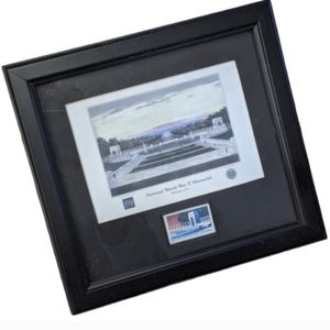 Commemorative WWII Memorial Print with Commemorative Collectors Stamp